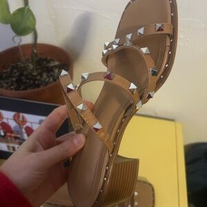 Studded Tan Heels